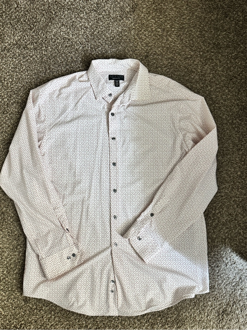 Alfani Men's Light Pink Micro-Print Button-Down Shirt
